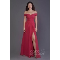Sheath-Column Floor Length Chiffon Bridesmaid Dress PR3536